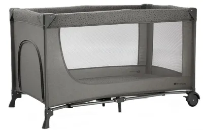 Pătuț pliabil pentru copii Kinderkraft - Joy Simple 2, Dark Grey