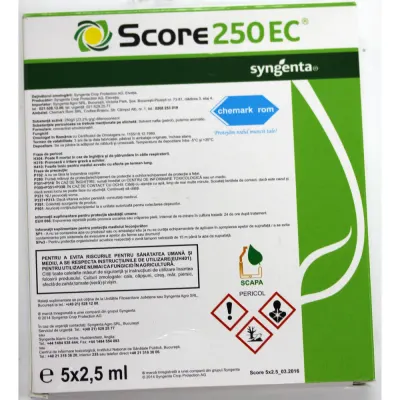Score 250EC 2,5 ml, fungicid sistemic, Syngenta, Rapan, Monilioza, Fainare, Alternarioza, Basicarea frunzelor; (cais, capsun, cires, mar, piersic, rapita, sfecla zahar, tomate, visin) - Default Title