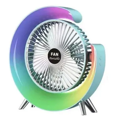 Ventilator de birou rotativ Andowl Q FS800 cu iluminare LED RGB