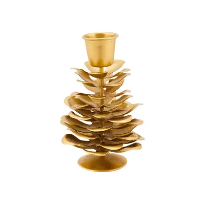 Suport pentru lumânări, din metal, Pip Studio, 11 cm, Gold, colecția Others