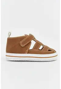 Pantofi cu velcro si decupaje - Maro