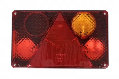 Stop spate dreapta (12V, cu intermitent, cu stop, lumina de parcare, reflector triunghiular, surub, numar conexiuni: 5, conector: WAS 5, cu becuri)