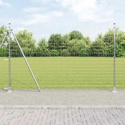 vidaXL Gard Euro Exterior cu Bază de Beton 10 x 1,4 m Oțel Galvanizat