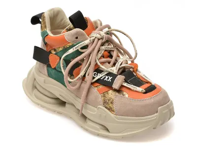 Ghete GRYXX multicolor, 36889, din piele ecologica