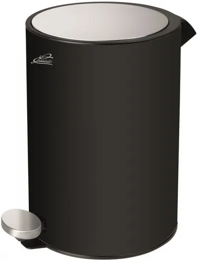 Coș de baie Inter Ceramic - 7072B, 5 l, Anti-Fingerprint, negru mat