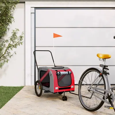 Gossi remorca bicicleta animale companie, rosu/gri textil oxford/fier