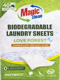 Detergent pentru rufe sub formă de foi Magic Clean - Love Forest, până la 40 de spălări