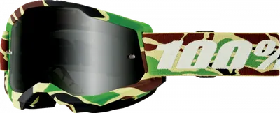 Ochelari cross atv 100% Strata 2 Sand Warr Camo, lentila fumurie, culoare rama army