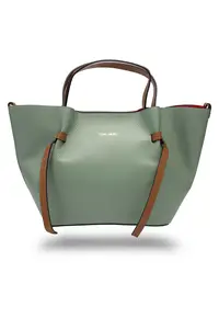 Geanta dama din piele naturala verde salvie Loretta