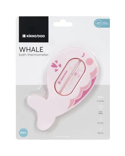Termometru de baie si camera KikkaBoo Whale Roz
