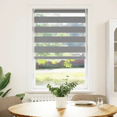 vidaXL Jaluzea Zebră 70,9x120 cm Lățime material 66,7 cm gri