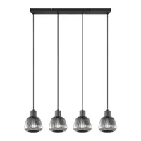 Lustră neagră cu abajur din sticlă ø 15 cm Tarifa – Trio