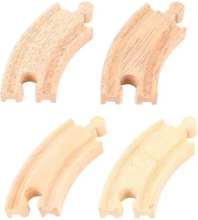 Set din lemn Bigjigs - Sine scurte curbate, 4 bucati