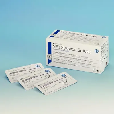 Fir sutura cu ac PGA, polifilament resorbabil, EP 3.5, USP 0, ac 1/2RC36, 90 cm, 12buc/set
