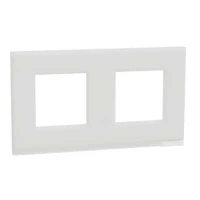 Placa ornament, Unica Pure, doua module, alb