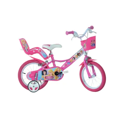 Bicicleta copii 3-5 ani, 14 inch, Printese, Dino Bikes DB144RPRI