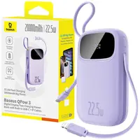 Powerbank Baseus 20000mAh 22.5W USB-C USB-A cablu integrat