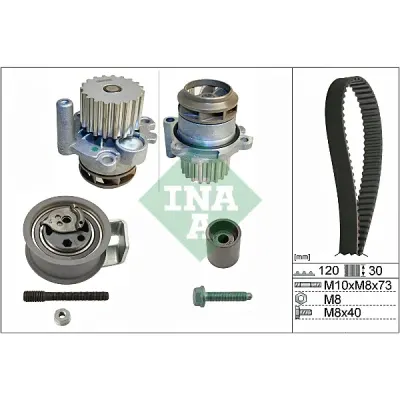 Set pompa apa+curea dintata INA 530 0091 30