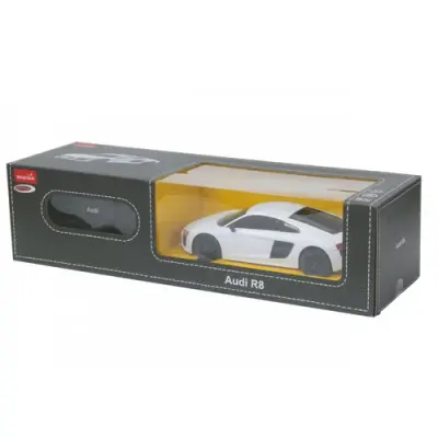 Masina cu radiocomanda - Audi R8, scara 1:24, alb - Rastar