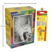 Set Jucarie vatelina pentru colorat lavabila + Carioci Keyroad Washable, 6 culori - 34x24cm