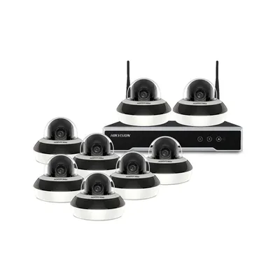 Sistem supraveghere IP interior HikVision KIT-HK-B8EXT2MP20IR-A-P, 8 camere, 2 MP, 2.8 - 12 mm, IR 20 m, PoE, slot card, microfon