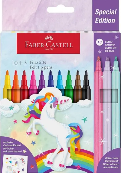 Carioci Faber-Castell - Unicorn, 10 + 3 culori