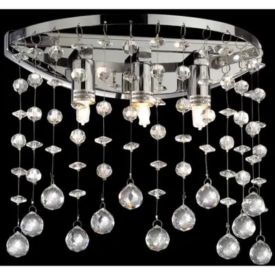 Aplica cu pandantive din cristal sferice si octogonale 3x40W Crom