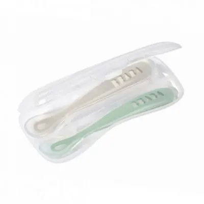 Set 2 lingurite silicon +4 luni Beaba Sage Green