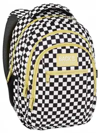 Ghiozdan școlar BackUp 8 O - Checkerboard Yellow, cu 3 compartimente