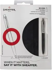 Set de pixuri Sheaffer Sentinel - Black/Chrome, cu un caiet