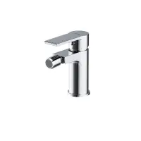 Baterie bideu din alama sanitara, pipa fixa 9,4 cm, crom lucios, cu ventil, Cersanit Brasco