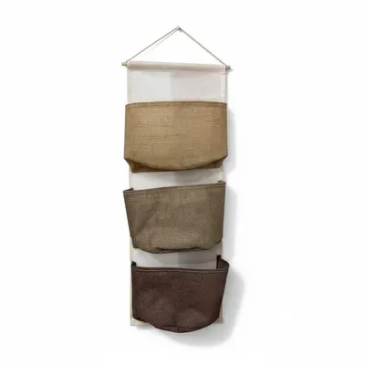 Organizator En Gros Suspendat din Textil cu 3 Buzunare 60x19x8 cm – Depozitare Verticală Multifuncțional