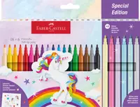 Carioci 18+6 culori metalizate, Unicorni Faber-Castell