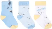Șosete pentru bebeluși cu urechi 3D KikkaBoo Stripy Friends - 6-12 luni, 3 buc