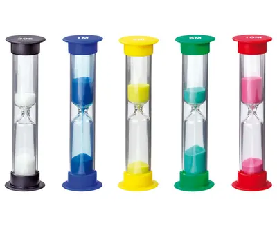 Set de 5 clepsidre colorate cu nisip, 30 sec., 1, 3, 5, 10 min.