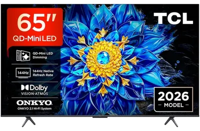 Televizor smart TCL - 65P8L, 65'', 4K, QD-Mini LED 144Hz, ONKYO 2.1 Hi-Fi, AiPQ Pro, Google TV, negru