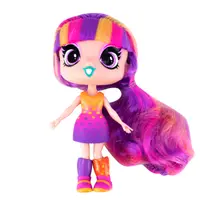 Păpușă Mini Decora Groovy 13 cm cu Accesorii – Păpușă de Personalizat, Peste 40 Surprize, păr lung, colecția Decora Girlz