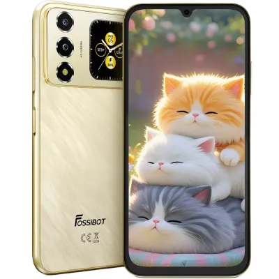 Telefon Fossibot S7, 4G, Dual SIM, 6.9 120Hz, Octa-Core T615, 4GB RAM, 128GB, Camera 16MP + 8MP, 5000mAh, Android 16, Gold