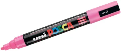 Marker permanent cu varf rotund Uni Posca - PC-5M, 2,5 mm, roz
