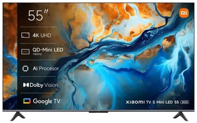 Televizor smart Xiaomi - S Mini, 55'', 4K, QD-Mini LED, HDR10+, 144Hz AMD FreeSync, 94% DCI-P3, Dolby Vision-Atmos 2x12.5W, gri închis