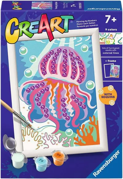 Set de pictat după numere Ravensburger CreArt - Meduză colorată
