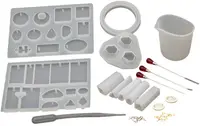 Set molduri din silicon Em Art - Pentru turnarea bijuterii din rășină epoxidică și unelte de lucru