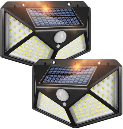 Set 2 x Lampa solara 100 LED Jortan, senzor de miscare