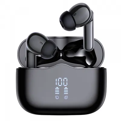 Handsfree Bluetooth Techsuit CW2 VelarX One, TWS, ANC, Negru