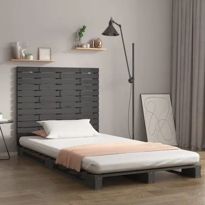 vidaXL Tăblie de pat pentru perete, gri, 96x3x91,5 cm, lemn masiv pin