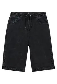 Bermude din denim cu talie elastica si croiala lejera Freazy