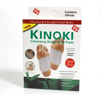Plasturi de detoxifiere Kinoki HOZRO pentru tălpi, ingrediente naturale, set 10 bucăți