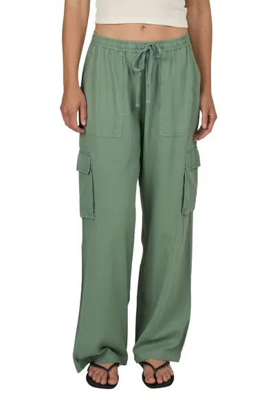 Pantalani cargo din bumbac si viscoza Driftwood