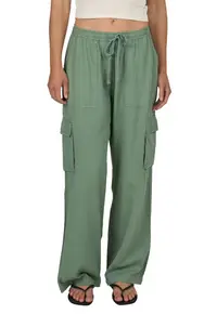 Pantalani cargo din bumbac si viscoza Driftwood