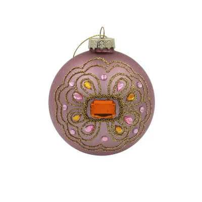 Ornament de Crăciun, House of Seasons - Glob stilizat lila